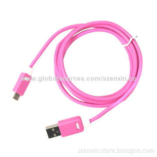 Micro USB New Design Cable with 10 Colors Available for Cellphone and Smartphones, 1.5m Length